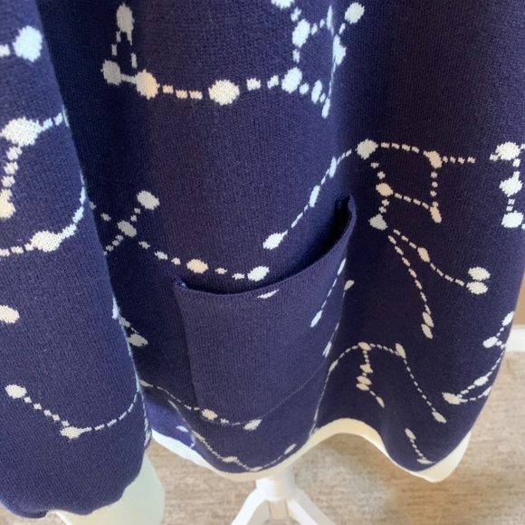 ThinkGeek Constellation Hooded Cardigan Size 2X - Navy Starry Night Draped Open - Picture 5 of 7